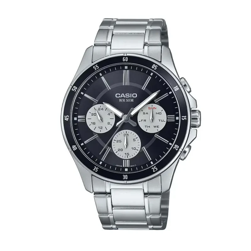 Casio Enticer Multifunction Black Dial Men's Watch- MTP-1374D-1A3V